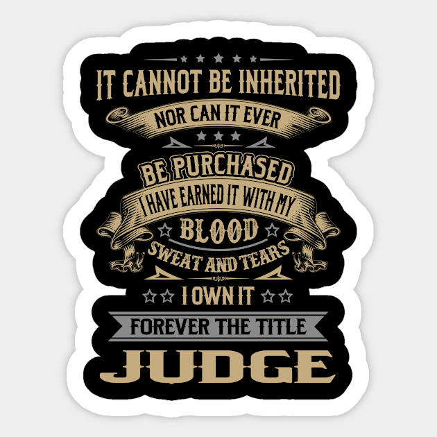 Forever the Title Judge Sticker by Shoes